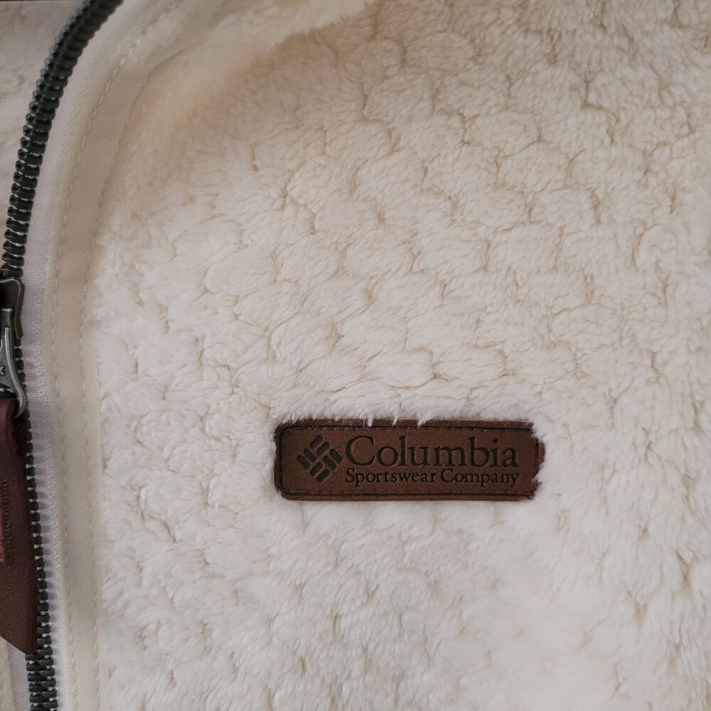 Columbia Fire Side II Sherpa Full-Zip Jacket Size M Ivory NWOT - Picture 7 of 12
